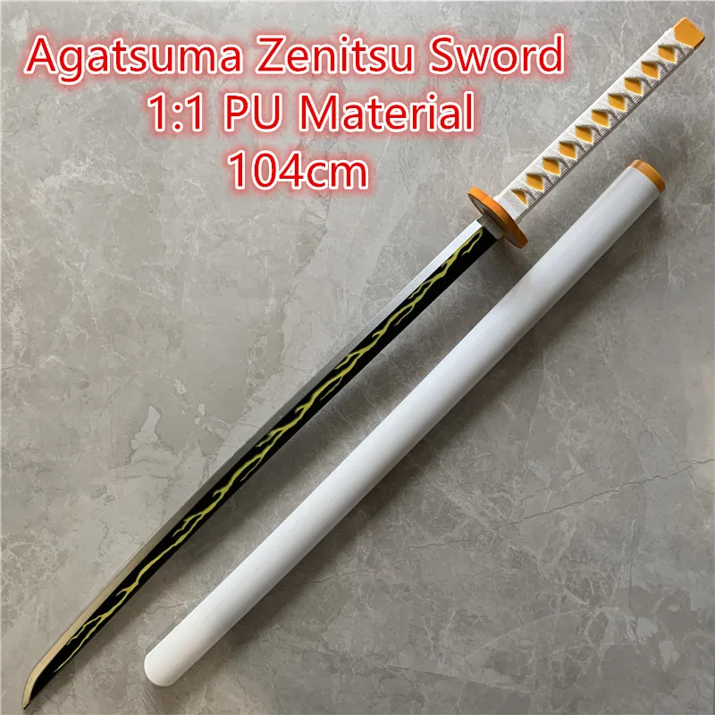 104 см Клинок для косплея рассекающего демонов меч 1:1 Agatsuma Zenitsu Thunder Sowrd нож ниндзя