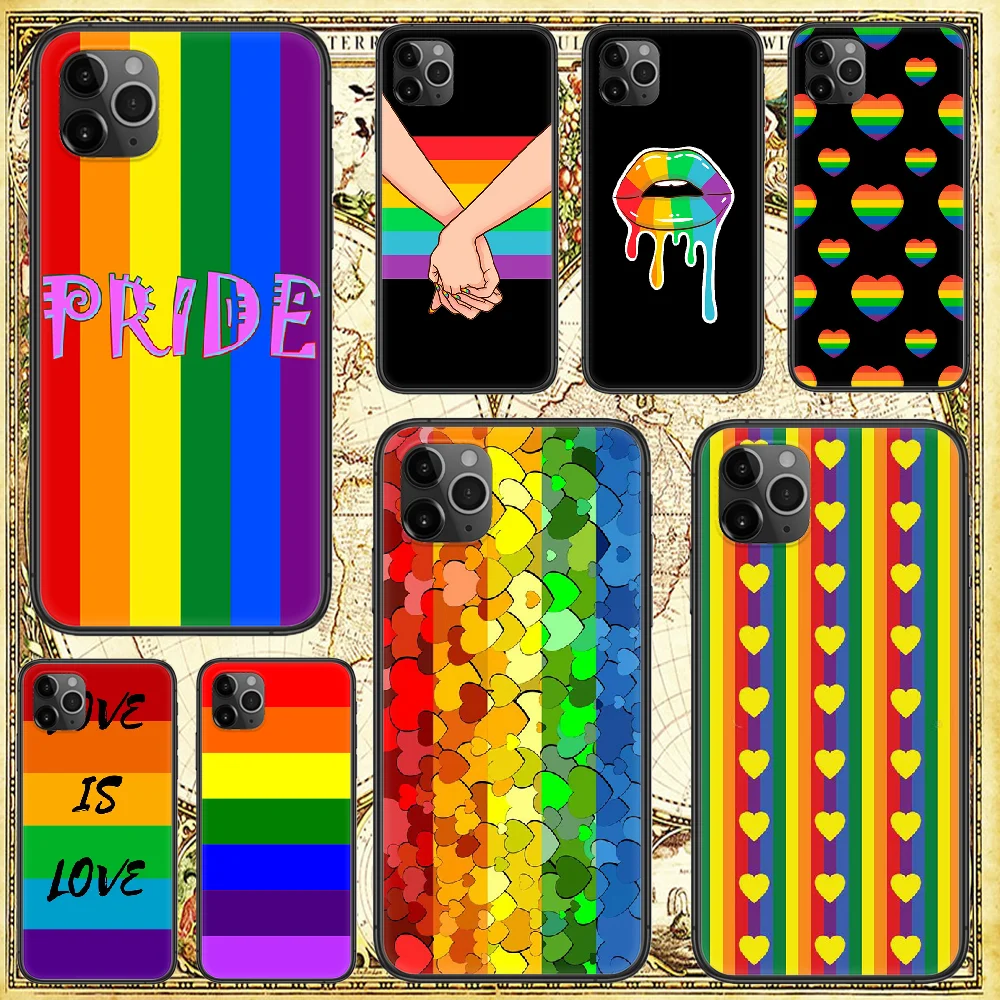 Фото Радужный чехол для телефона геев лесбиянок ЛГБТ iphone 5 5s se 2 6 6s 7 8 12 mini plus X XS XR 11 PRO MAX