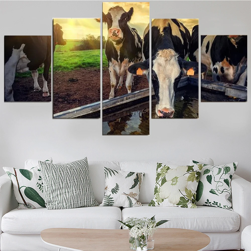 5 Pieces Wall Art Canvas Painting Cows Farm Animals Poster Modern Home Decoration Modular Living Room Framework Pictures
5 Pieces Wall Art Canvas Painting Cows Farm Animals Poster Modern Home Decoration Modular Living Room Framework Pictures