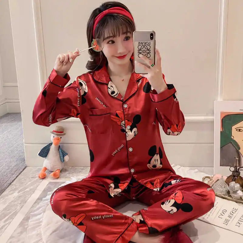 mouse girl sleepwear cartoon pajamas home long sleeves pants imitation silk homewear
mouse girl sleepwear cartoon pajamas home long sleeves pants imitation silk homewear