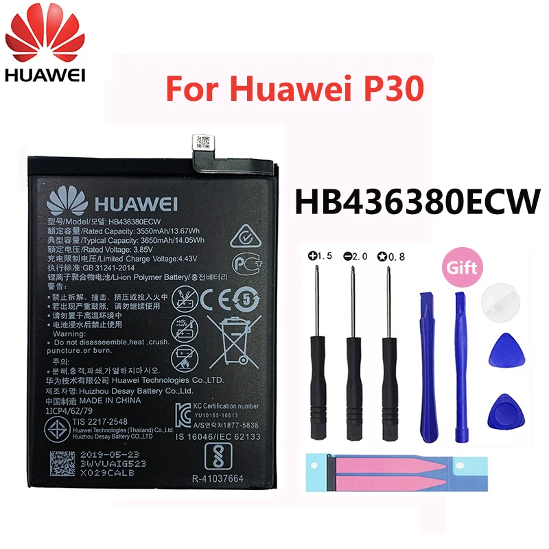 100% Original Hua Wei Phone Battery HB436380ECW 3650mAh For Huawei P30 ELE-L09 ELE-L29 ELE-AL00 ELE-TL00 Batteries
100% Original Hua Wei Phone Battery HB436380ECW 3650mAh For Huawei P30 ELE-L09 ELE-L29 ELE-AL00 ELE-TL00 Batteries