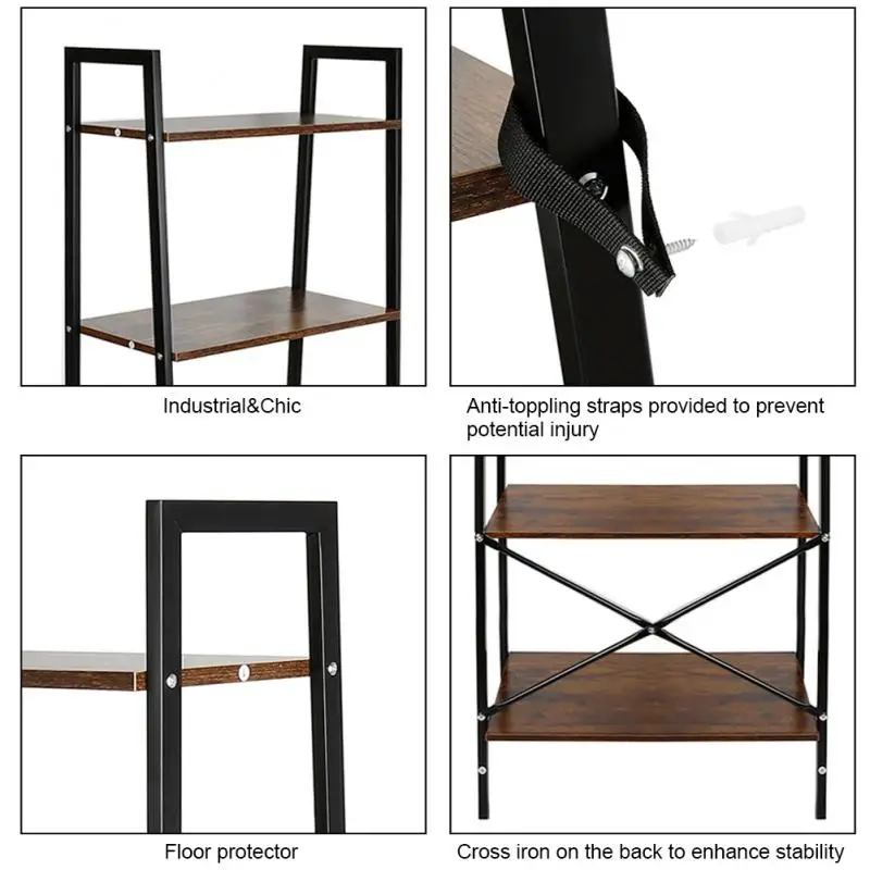 4 Layers Retro Black Frame Iron Storage Holders & Racks Stand Shelf Saving Space Load-bearing 20kg Home Living Room Storage HWC
4 Layers Retro Black Frame Iron Storage Holders & Racks Stand Shelf Saving Space Load-bearing 20kg Home Living Room Storage HWC