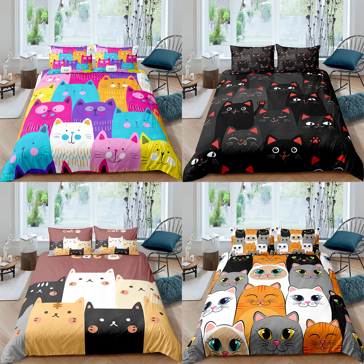 Cartoon cat print 3D duvet set 2/3 piece pillowcase children bedding set Australia/EU/UK/US large and extra large
Cartoon cat print 3D duvet set 2/3 piece pillowcase children bedding set Australia/EU/UK/US large and extra large