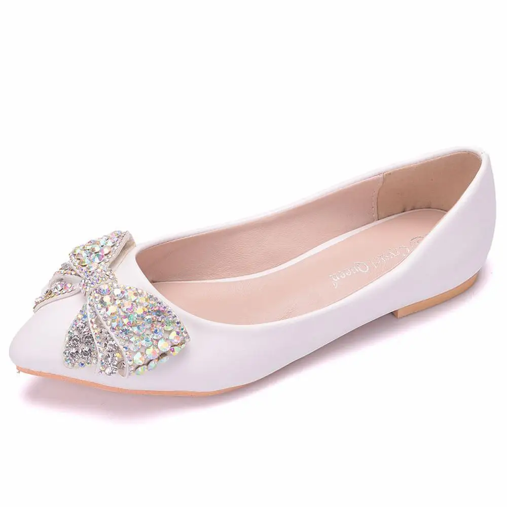 Fashion Rhinestone Womens Shoes Bow Pointed Shallow Mouth Single Shoes Wild Flat Shoes Temperament Elegant Banquet Wedding Shoes
Fashion Rhinestone Womens Shoes Bow Pointed Shallow Mouth Single Shoes Wild Flat Shoes Temperament Elegant Banquet Wedding Shoes
