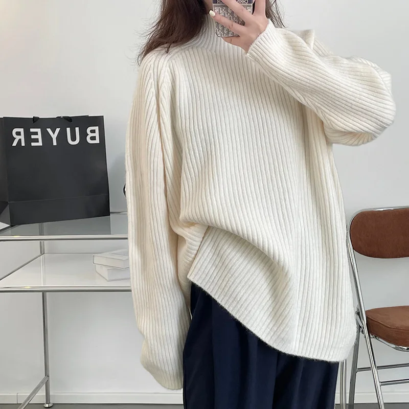 Spring Fashion Loose Solid Color Knitwear Turtleneck Long Sleeve Women Casual Knitted Pullovers Vintage Sweaters Harajuku Y2k
Spring Fashion Loose Solid Color Knitwear Turtleneck Long Sleeve Women Casual Knitted Pullovers Vintage Sweaters Harajuku Y2k