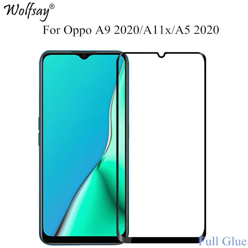 

2 шт. полное клеевое Защитное стекло для экрана OPPO A9 2020 закаленное стекло OPPO A5 2020 полное покрытие для OPPO A9 2020/A11X 9H 2.5D Премиум пленка