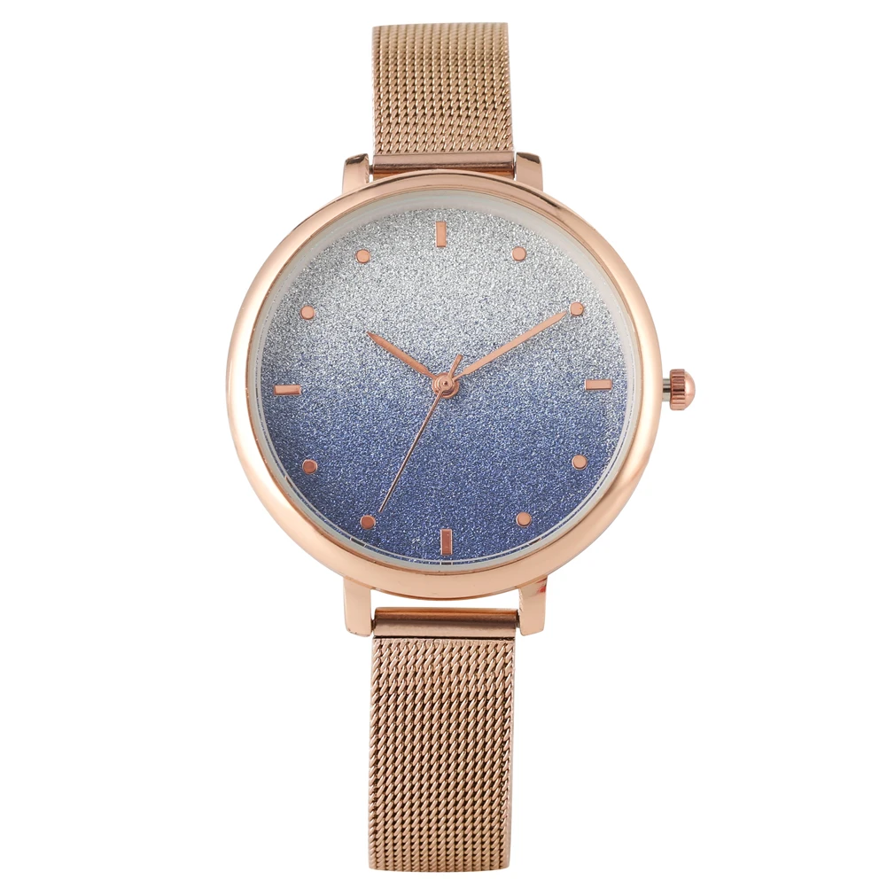 Fantastic Blue Gradient Dial Watches Durable Stainless Steel Case Watch for Women Stable Hook Buckle Quartz Wristwatch for Ladie
Fantastic Blue Gradient Dial Watches Durable Stainless Steel Case Watch for Women Stable Hook Buckle Quartz Wristwatch for Ladie