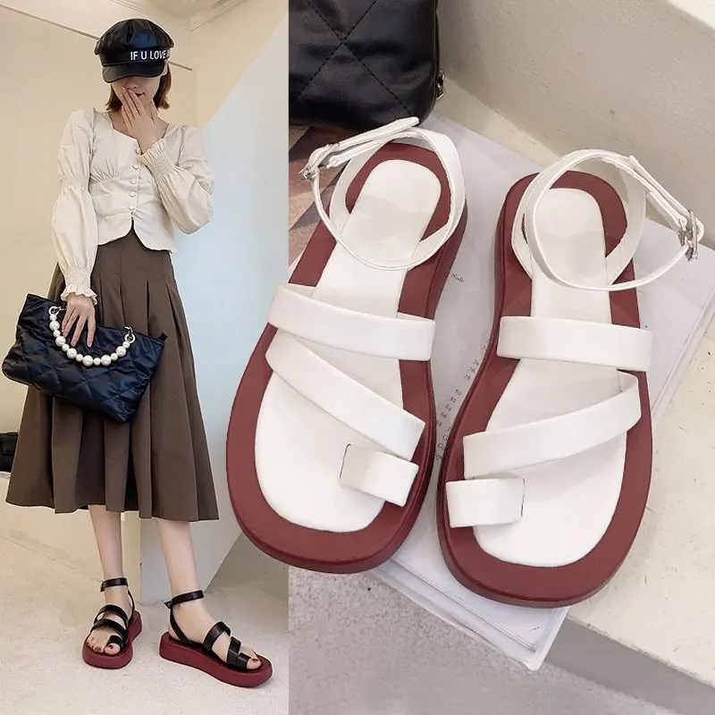 Summer Women Flat Sandals Wild Thick Bottom Slippers Casual Wild College Wind Cross Sandals Non-Slip Beach Sandals Roman Shoes
Summer Women Flat Sandals Wild Thick Bottom Slippers Casual Wild College Wind Cross Sandals Non-Slip Beach Sandals Roman Shoes