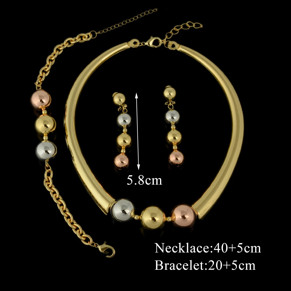 BPOYB Charms Italy Au750 Rose Gold Silver Color Ball Choker Necklace Earrings Women Accessory Jewelry Set Ladies Jewellery Gift
BPOYB Charms Italy Au750 Rose Gold Silver Color Ball Choker Necklace Earrings Women Accessory Jewelry Set Ladies Jewellery Gift