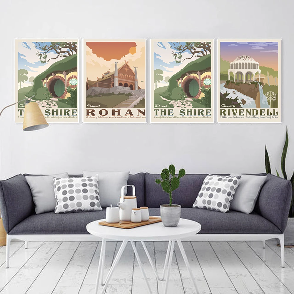 Canvas Painting Nordic Vintage Travel Poster Tolkien Middle Earth The Shire Illustration Landscape Art Wall Pictures Home Decor
Canvas Painting Nordic Vintage Travel Poster Tolkien Middle Earth The Shire Illustration Landscape Art Wall Pictures Home Decor