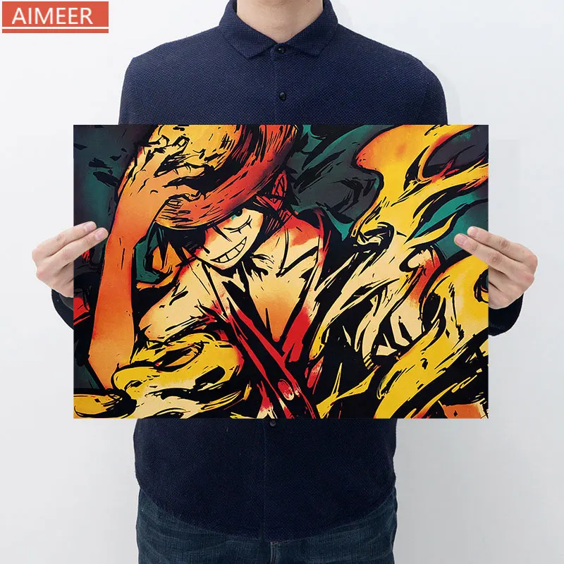 AIMEER One Piece Аниме персонаж Луффи Тип C Ностальгический Винтаж крафт бумага постер