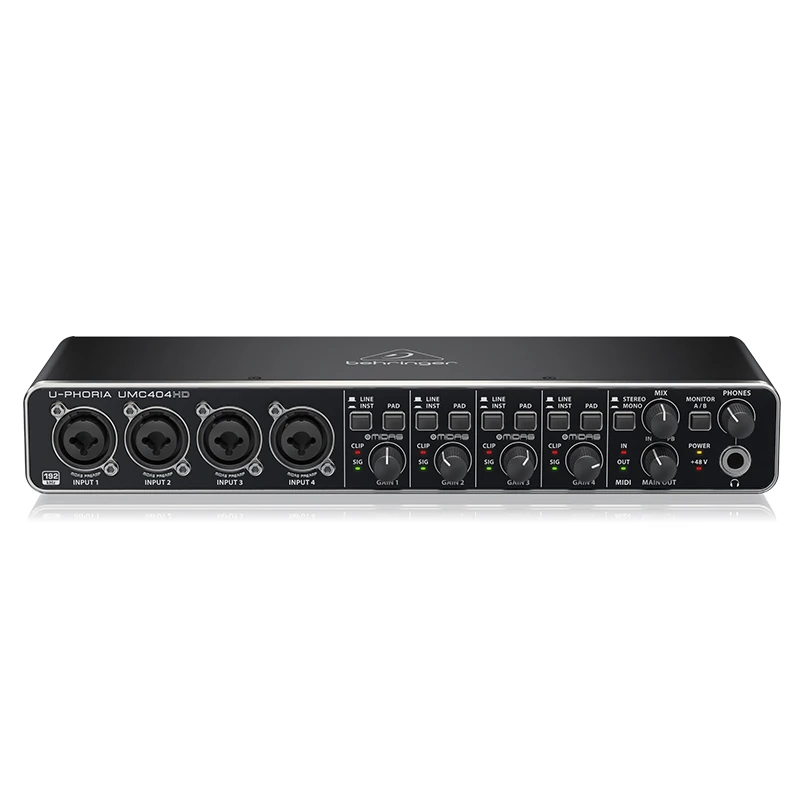Audiophile UMC404HD Mic Preamplifier Professional Studio Sing Music Live Recording Guitar band USB Audio Interface Sound card
Audiophile UMC404HD Mic Preamplifier Professional Studio Sing Music Live Recording Guitar band USB Audio Interface Sound card