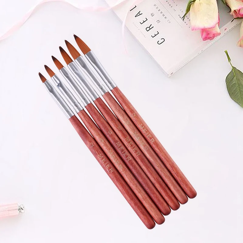 6PCs Kolinsky Sable Acrylic Nail Art Brush Crimped Brush Red Wood Pen UV Gel Carving Pen Brush For Nail Extension Manicure Brush
6PCs Kolinsky Sable Acrylic Nail Art Brush Crimped Brush Red Wood Pen UV Gel Carving Pen Brush For Nail Extension Manicure Brush