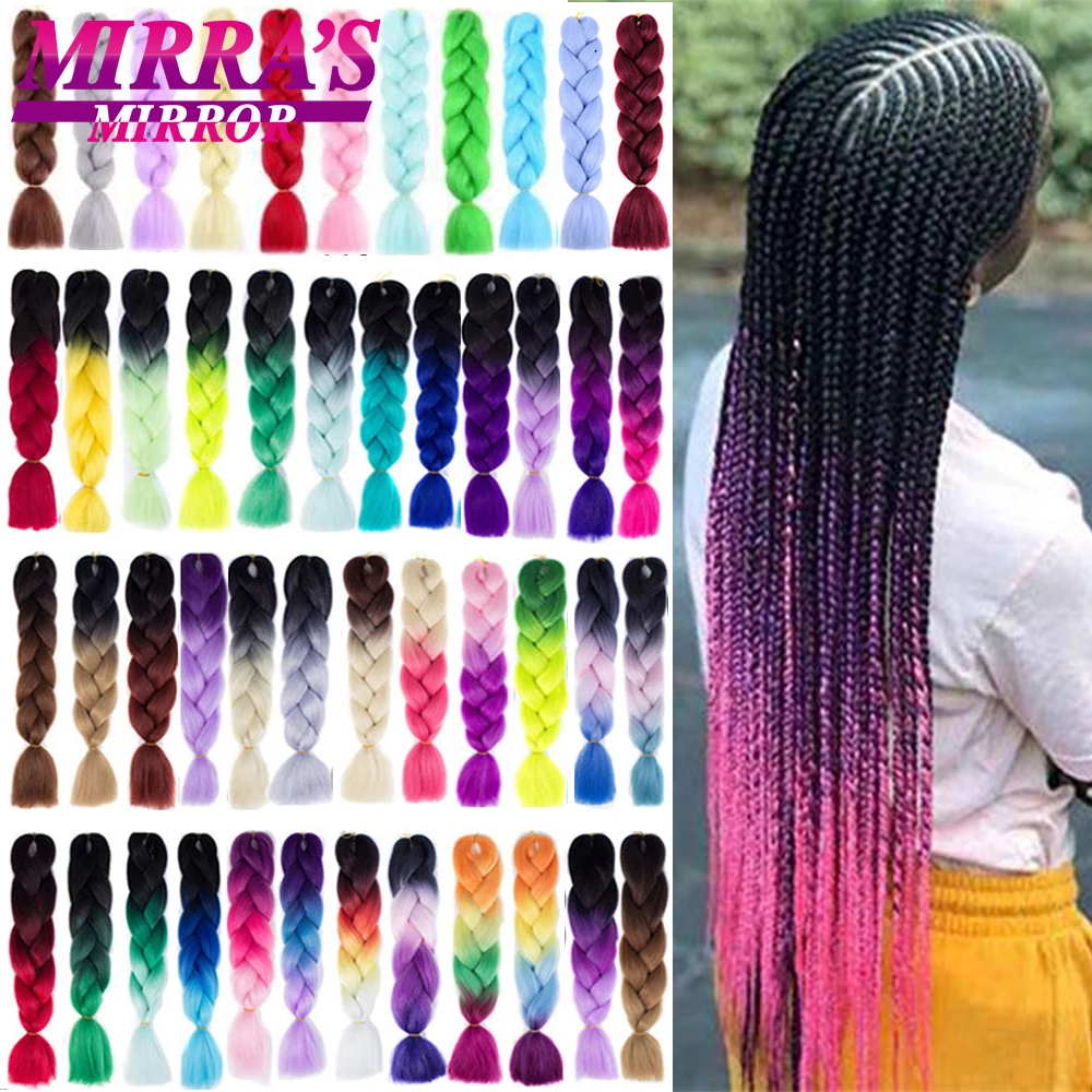 Mirra's Mirror 24inch Jumbo Braids Hair Omber Braiding Hair Extensions Synthetic Hair For Twist Box Braids Black Green Pink Hair
Mirra's Mirror 24inch Jumbo Braids Hair Omber Braiding Hair Extensions Synthetic Hair For Twist Box Braids Black Green Pink Hair
