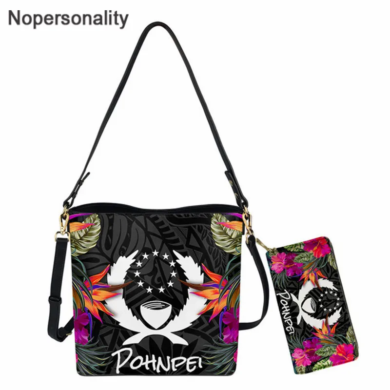 Nopersonality Luxury PU Leather Women Bucket Bag and Purse Set Polynesian Pohnpei Tribal Flower Print Female Casual Handbags
Nopersonality Luxury PU Leather Women Bucket Bag and Purse Set Polynesian Pohnpei Tribal Flower Print Female Casual Handbags