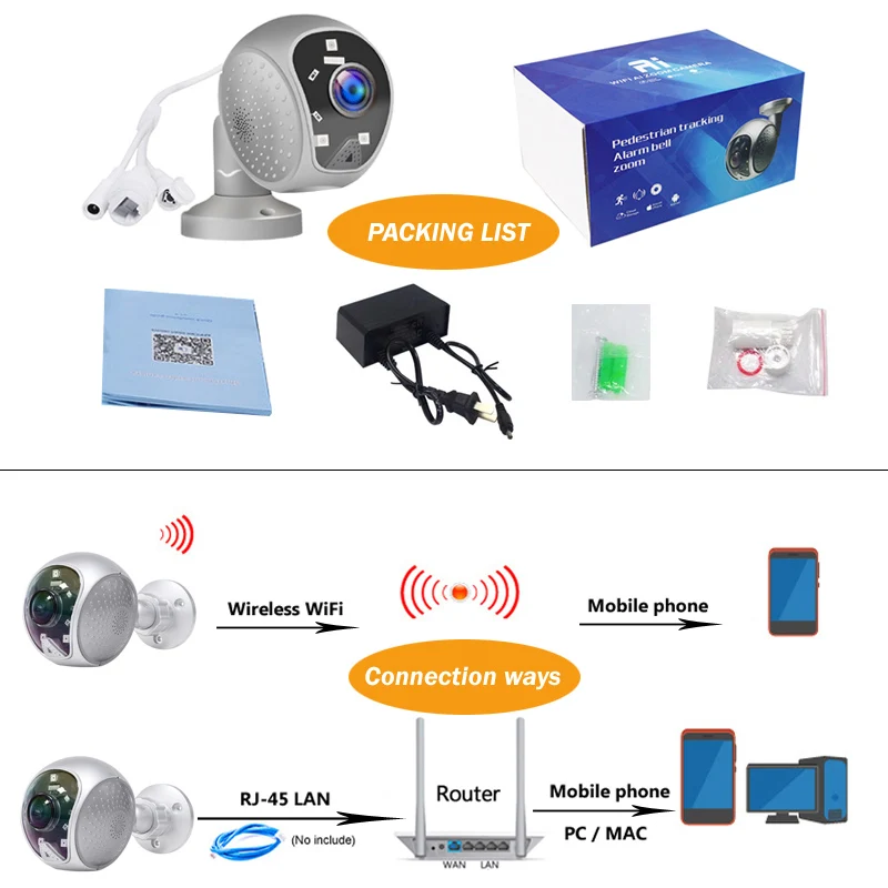 HD 1080P Outdoor WiFi IP Camera Indoor Security Surveillance Motion Detection IP65 Waterproof CCTV Monitor Wireless Wi Fi Cam
HD 1080P Outdoor WiFi IP Camera Indoor Security Surveillance Motion Detection IP65 Waterproof CCTV Monitor Wireless Wi Fi Cam