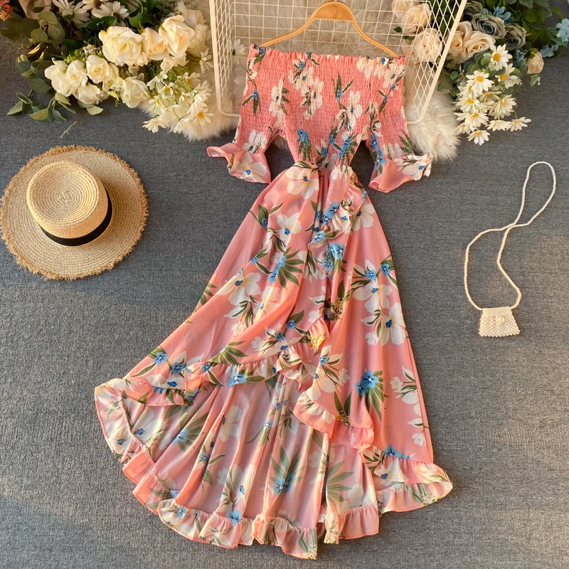 Boho Vintage Ruffles Floral Print split Sexy Off Shoulder Dress Summer Maxi Long Party Women Irregular Beach Tunic Vestidos
Boho Vintage Ruffles Floral Print split Sexy Off Shoulder Dress Summer Maxi Long Party Women Irregular Beach Tunic Vestidos