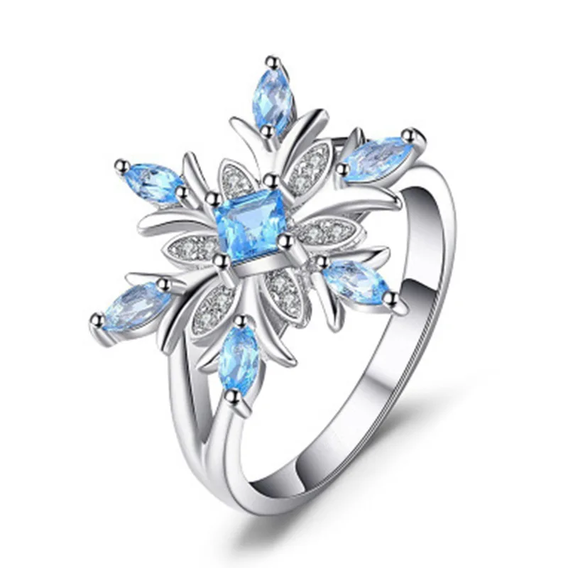 2021 New Luxury Trendy Blue Zircon Snowflake Flower Rings For Women Fashion Silver Color Female Jewelry Winter Xmas Party Gifts
2021 New Luxury Trendy Blue Zircon Snowflake Flower Rings For Women Fashion Silver Color Female Jewelry Winter Xmas Party Gifts