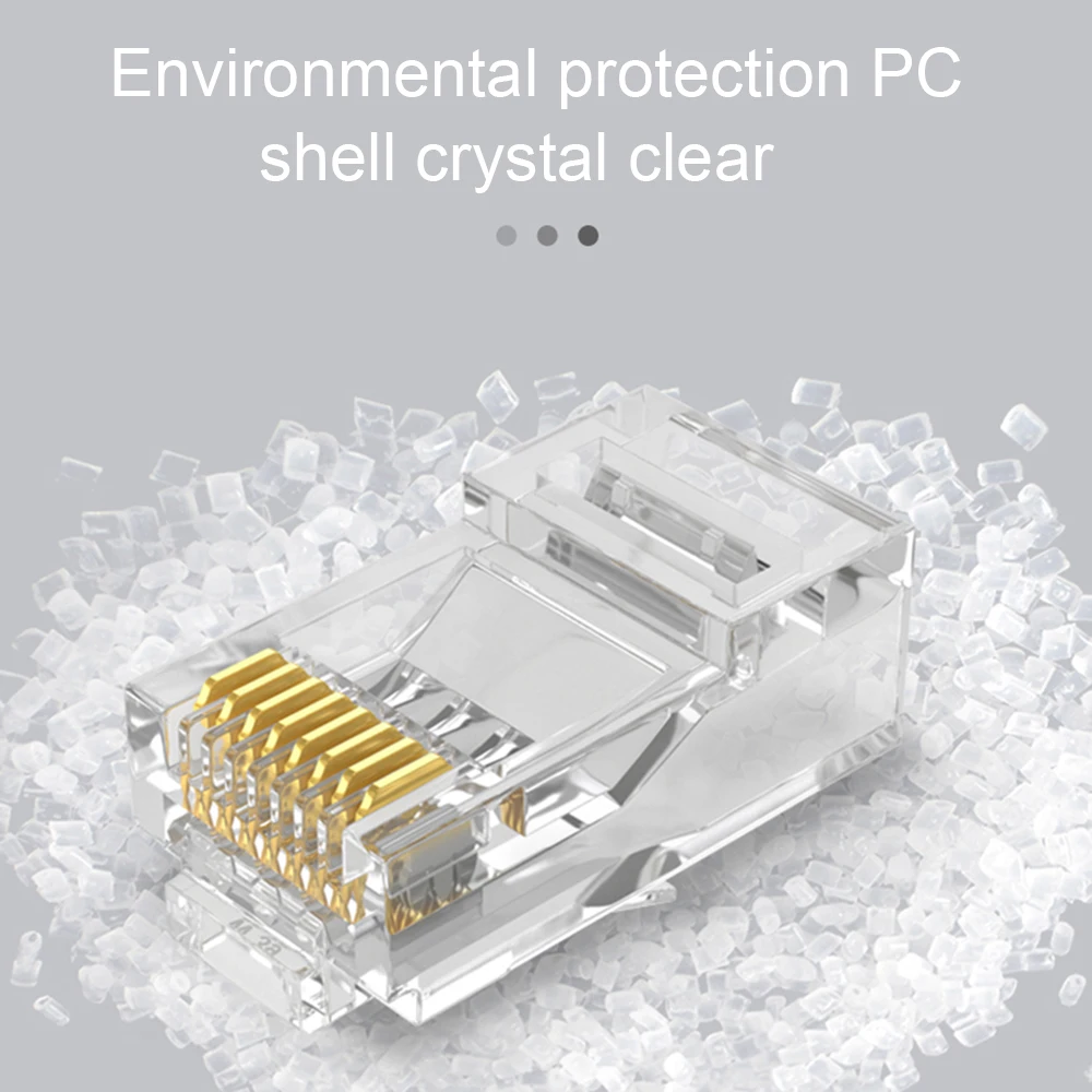 100 PCS RJ45 Connectors 8P8C 3U CAT5e Modular Cable Plugs Socket Network Modular Plug Ethernet Crystal Plug RJ45 Connectors
100 PCS RJ45 Connectors 8P8C 3U CAT5e Modular Cable Plugs Socket Network Modular Plug Ethernet Crystal Plug RJ45 Connectors