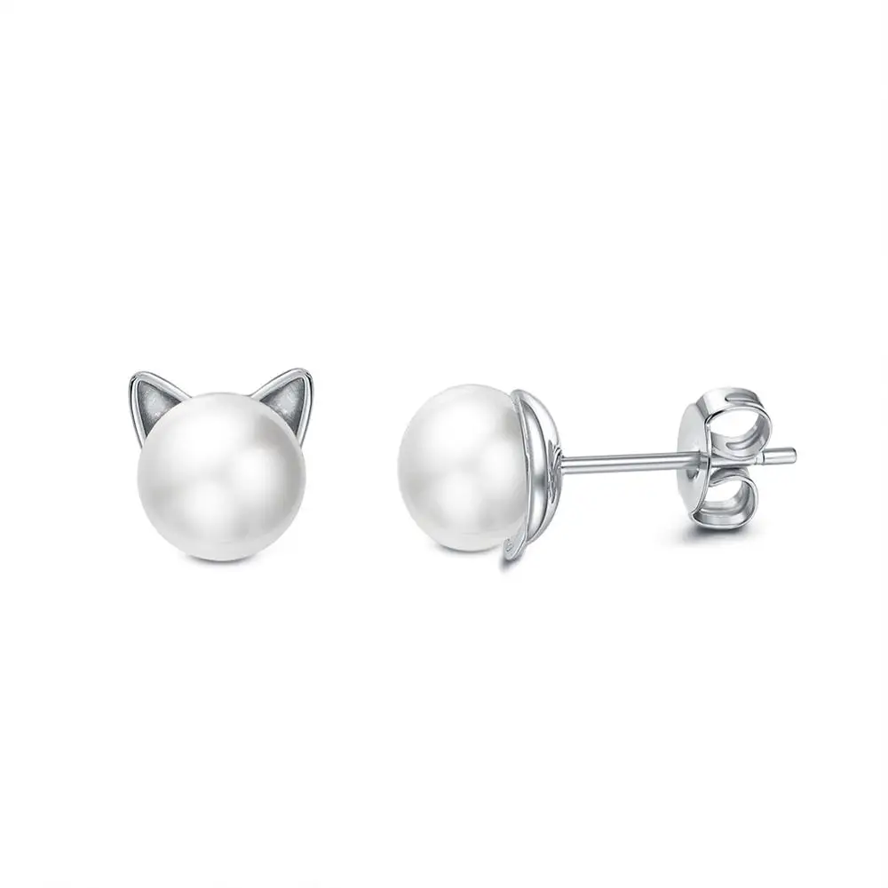 LEKANI 925 Sterling Silver Stud Earrings Freshwater Pearl Kitten Shaped Natural Earring For Women Fine Pearl Earrings On Sale
LEKANI 925 Sterling Silver Stud Earrings Freshwater Pearl Kitten Shaped Natural Earring For Women Fine Pearl Earrings On Sale