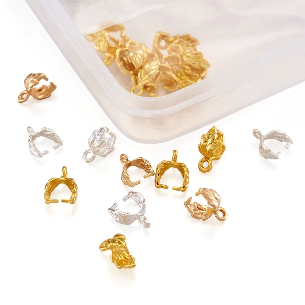 60pcs Leaf Shape Brass Ice Pick Pinch Bails Pendant Clip Clasps Hook Connectors DIY Necklace Earrings Jewelry Making Accessories
60pcs Leaf Shape Brass Ice Pick Pinch Bails Pendant Clip Clasps Hook Connectors DIY Necklace Earrings Jewelry Making Accessories