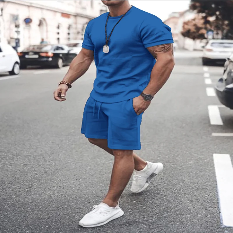 Men's Beach Two Pieces Set Shortwear Round Neck Set Summer Solid Color cotton Shorts Loose Fashion Running Leisure Track Suit
Men's Beach Two Pieces Set Shortwear Round Neck Set Summer Solid Color cotton Shorts Loose Fashion Running Leisure Track Suit