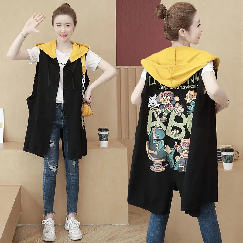 2021 Extra Large Size Clothing Long Denim Vest Women Loose Print Hooded Jacket Sleeveless Coat Fall Waistcoat Streetwear zh1267
2021 Extra Large Size Clothing Long Denim Vest Women Loose Print Hooded Jacket Sleeveless Coat Fall Waistcoat Streetwear zh1267