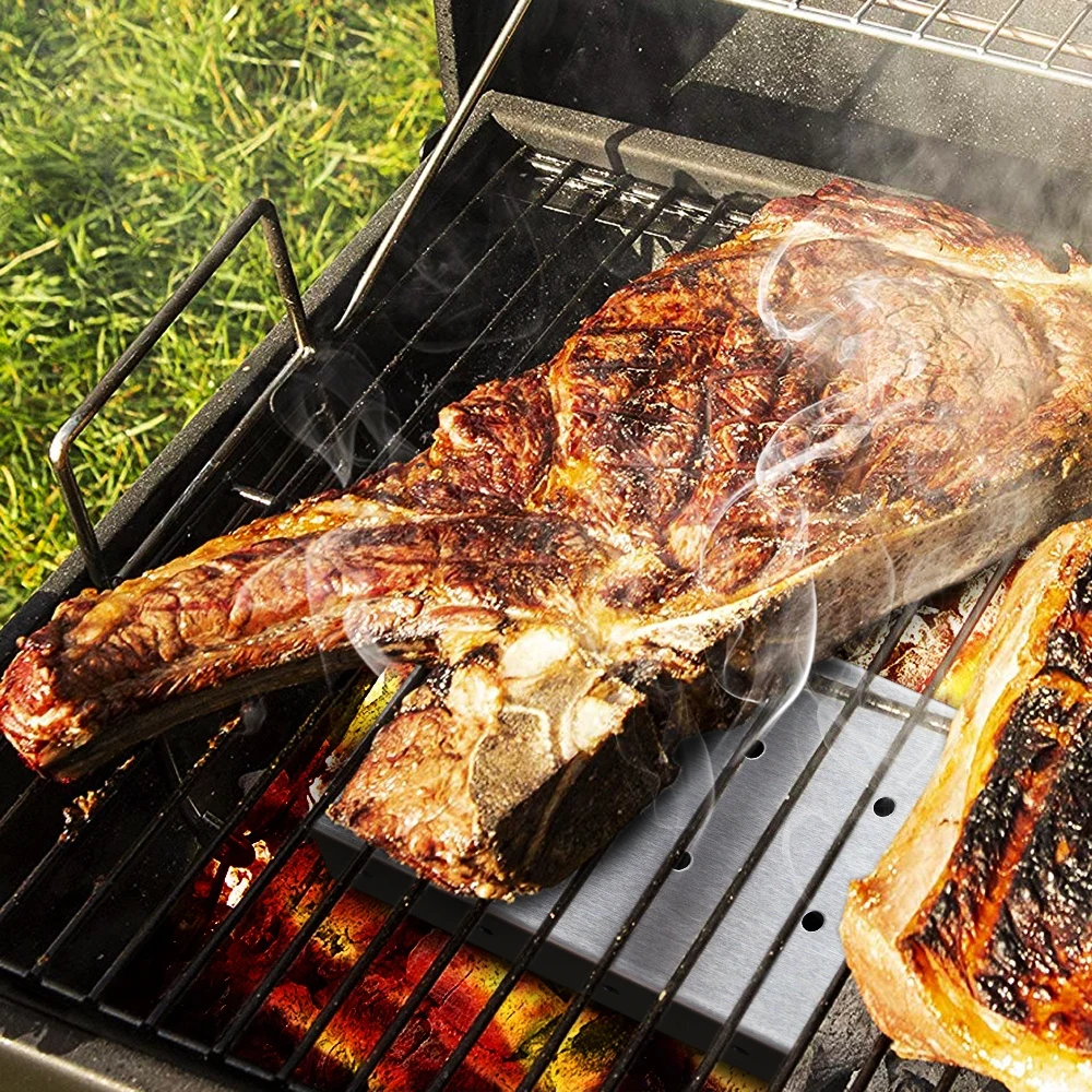 BBQ Smoker Flavor Box Stainless Steel Heat Shield Outdoor Barbecue Grill Meat Smoky Flavor Box Tool Wood Chip Washable Smoker
BBQ Smoker Flavor Box Stainless Steel Heat Shield Outdoor Barbecue Grill Meat Smoky Flavor Box Tool Wood Chip Washable Smoker