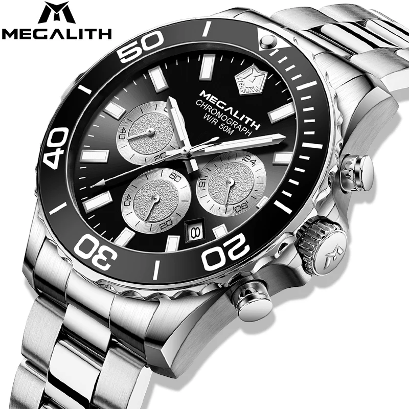 MEGALITH Full Stainless Men Watches Top Fashion Brand Waterproof Quartz Watch Man Silver Black Watch With Box Relogio Masculino
MEGALITH Full Stainless Men Watches Top Fashion Brand Waterproof Quartz Watch Man Silver Black Watch With Box Relogio Masculino