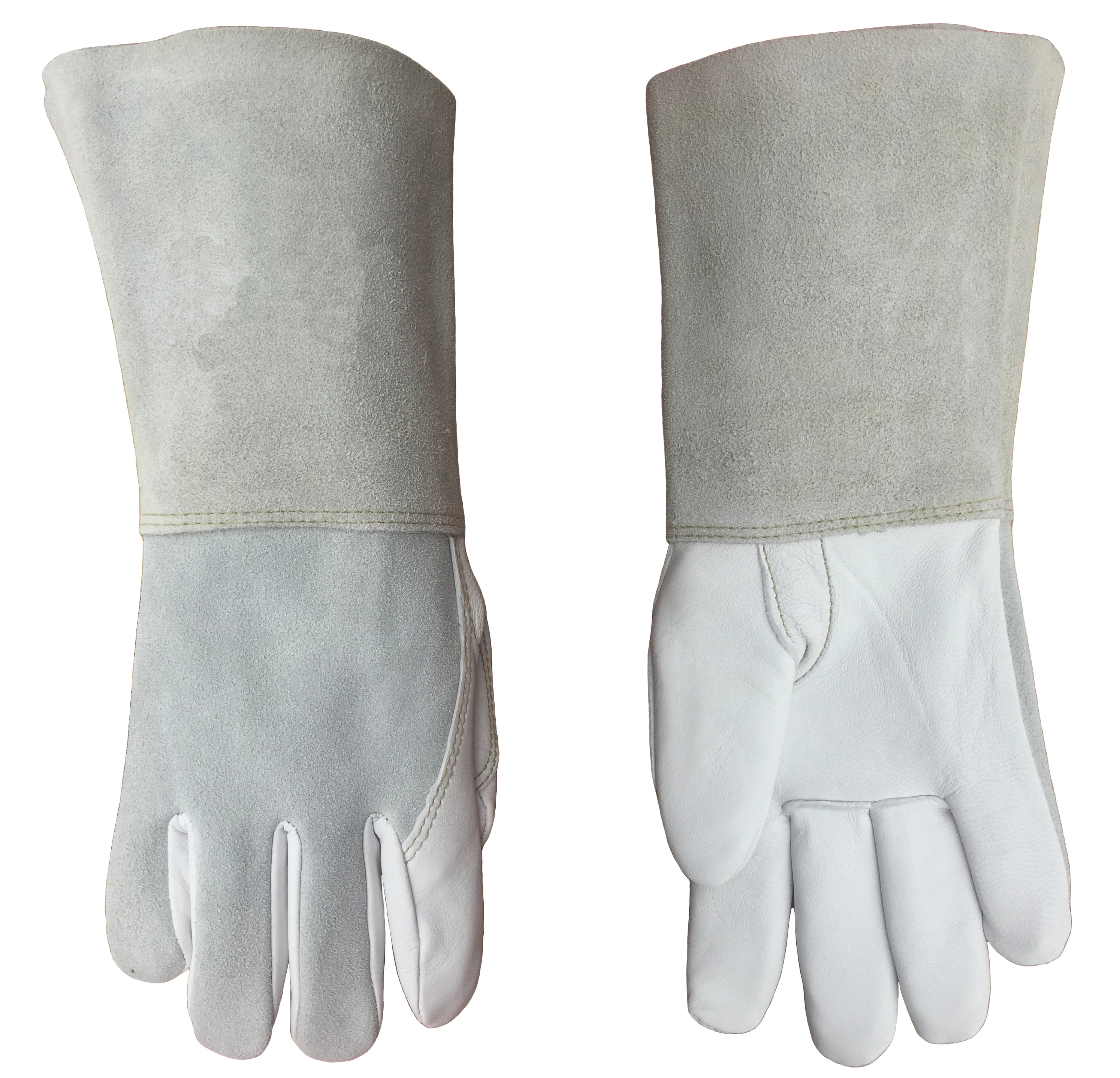 

MIG Welder Soft Sensitive Goatskin Work Glove Arc Cowhide Cuff CE Heat Proof Cow Leather TIG Welding Gloves