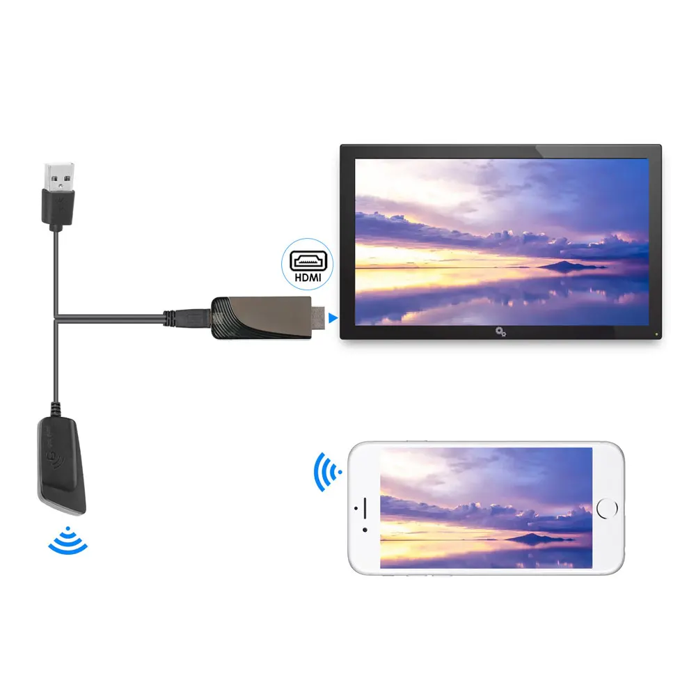 HDMI Wi-Fi беспроводной дисплей Dongle с поддержкой и 2 4G Full HD 1080P медиастример конвертер
