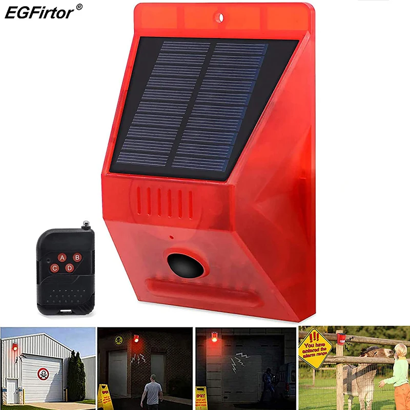 Solar Strobe Light Alarm Light With Remote Control Motion Detector 129dB Sound Security Siren Lamp IP65 24 Hours+Night Model
Solar Strobe Light Alarm Light With Remote Control Motion Detector 129dB Sound Security Siren Lamp IP65 24 Hours+Night Model