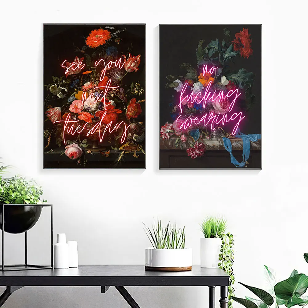 Classic Flower Neon Quote Posters Pop Retro Art Prints Vintage Canvas Oil Painting Modern Wall Pictures For Bedroom Home Decor
Classic Flower Neon Quote Posters Pop Retro Art Prints Vintage Canvas Oil Painting Modern Wall Pictures For Bedroom Home Decor