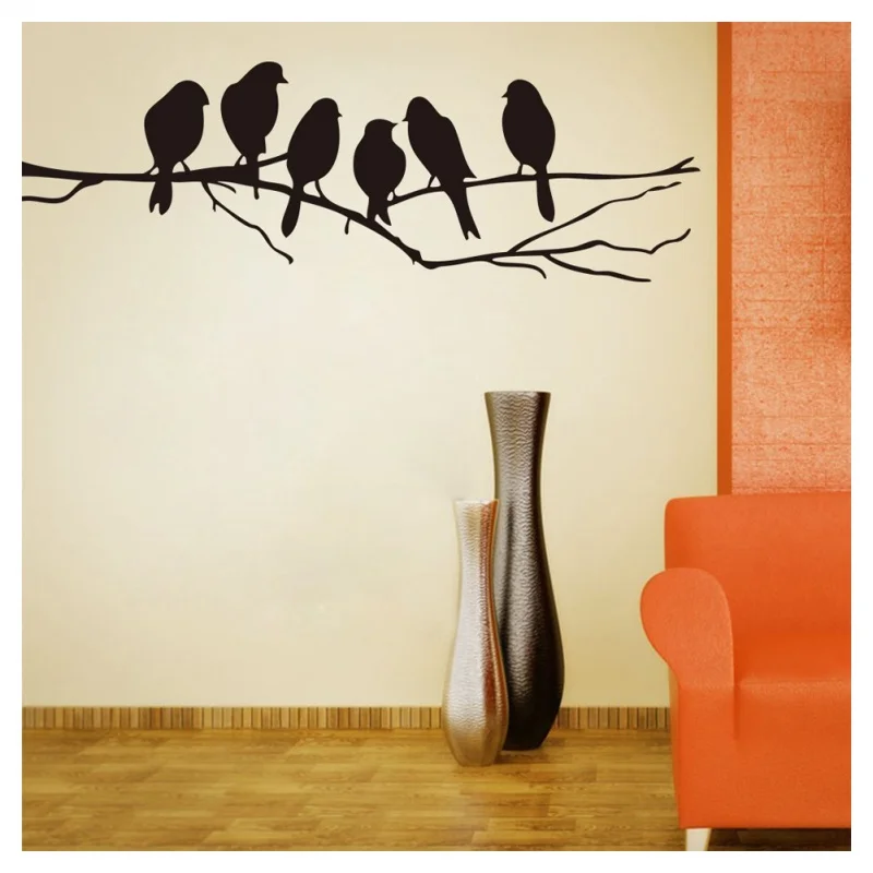Promotion! BIRDS ON A WIRE Wall Stickers Birds quote vinyl wall sticker sitting room sofa bedroom art decorat | Дом и сад