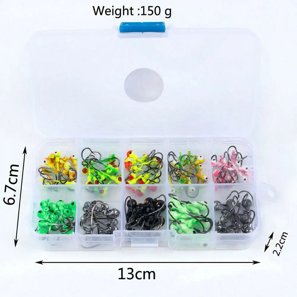 100pcs/Box Fishing Hooks 1g/2g Multicolor Lead Head Jigs With Single Hook Fishing Hooks Set Pesca Accessories
100pcs/Box Fishing Hooks 1g/2g Multicolor Lead Head Jigs With Single Hook Fishing Hooks Set Pesca Accessories