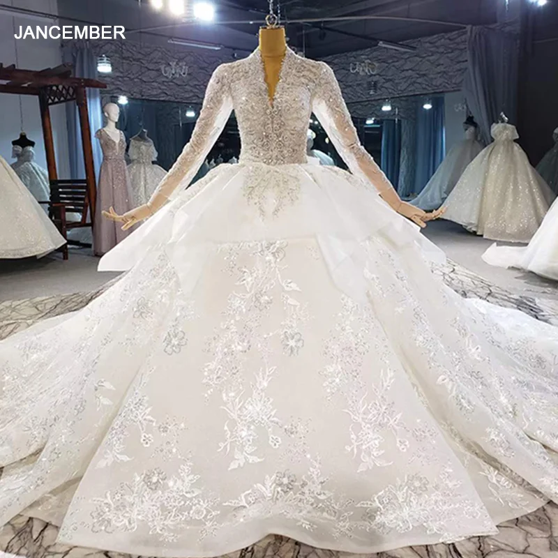 HTL2042 3/4 Sleeve Luxurious V-Neck Crystal Beading Sequined Wedding Dress 2021 For Woman Ball Gowns
HTL2042 3/4 Sleeve Luxurious V-Neck Crystal Beading Sequined Wedding Dress 2021 For Woman Ball Gowns