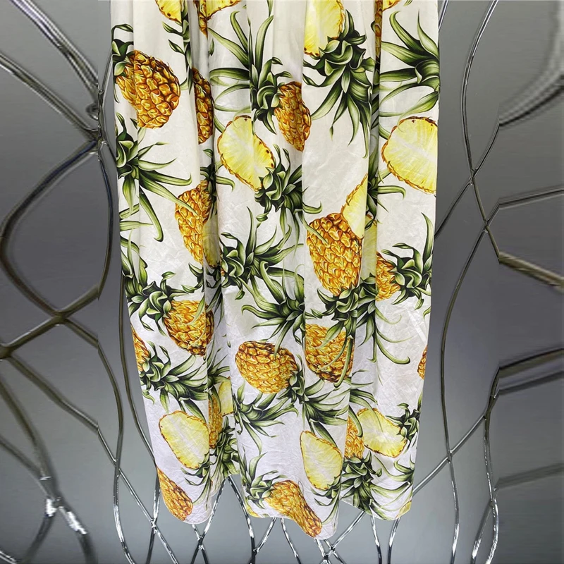 SEQINYY 100% Cotton Dress Summer Spring Pineapple Fruit Print Spaghetti Strap Midi A-Line Belt High Quality Holiday
SEQINYY 100% Cotton Dress Summer Spring Pineapple Fruit Print Spaghetti Strap Midi A-Line Belt High Quality Holiday