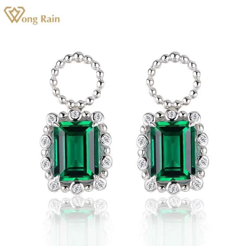 Wong Rain 100% 925 Sterling Silver Emerald Cut Emerald Moissanite Gemstone Wedding Party Luxury Earrings For Women Fine Jewelry
Wong Rain 100% 925 Sterling Silver Emerald Cut Emerald Moissanite Gemstone Wedding Party Luxury Earrings For Women Fine Jewelry