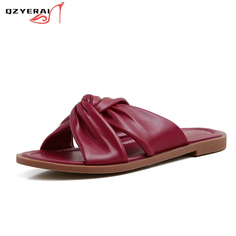 2021 New Summer Genuine Leather Women Slippers Flat Beach Outdoor Party Shoes Cowhide Sandals Slippers
2021 New Summer Genuine Leather Women Slippers Flat Beach Outdoor Party Shoes Cowhide Sandals Slippers