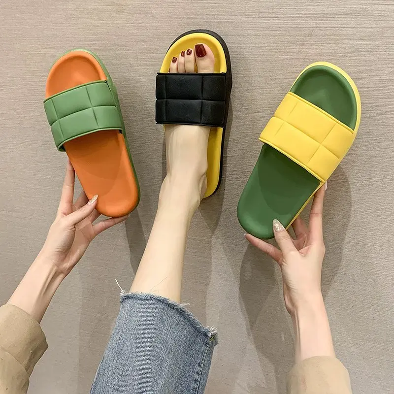 Flat Slippers for Women Fashion Orange Open Toe Home Slides Woman New Casual Green Checkered Non Slip Indoor Shoes Female
Flat Slippers for Women Fashion Orange Open Toe Home Slides Woman New Casual Green Checkered Non Slip Indoor Shoes Female