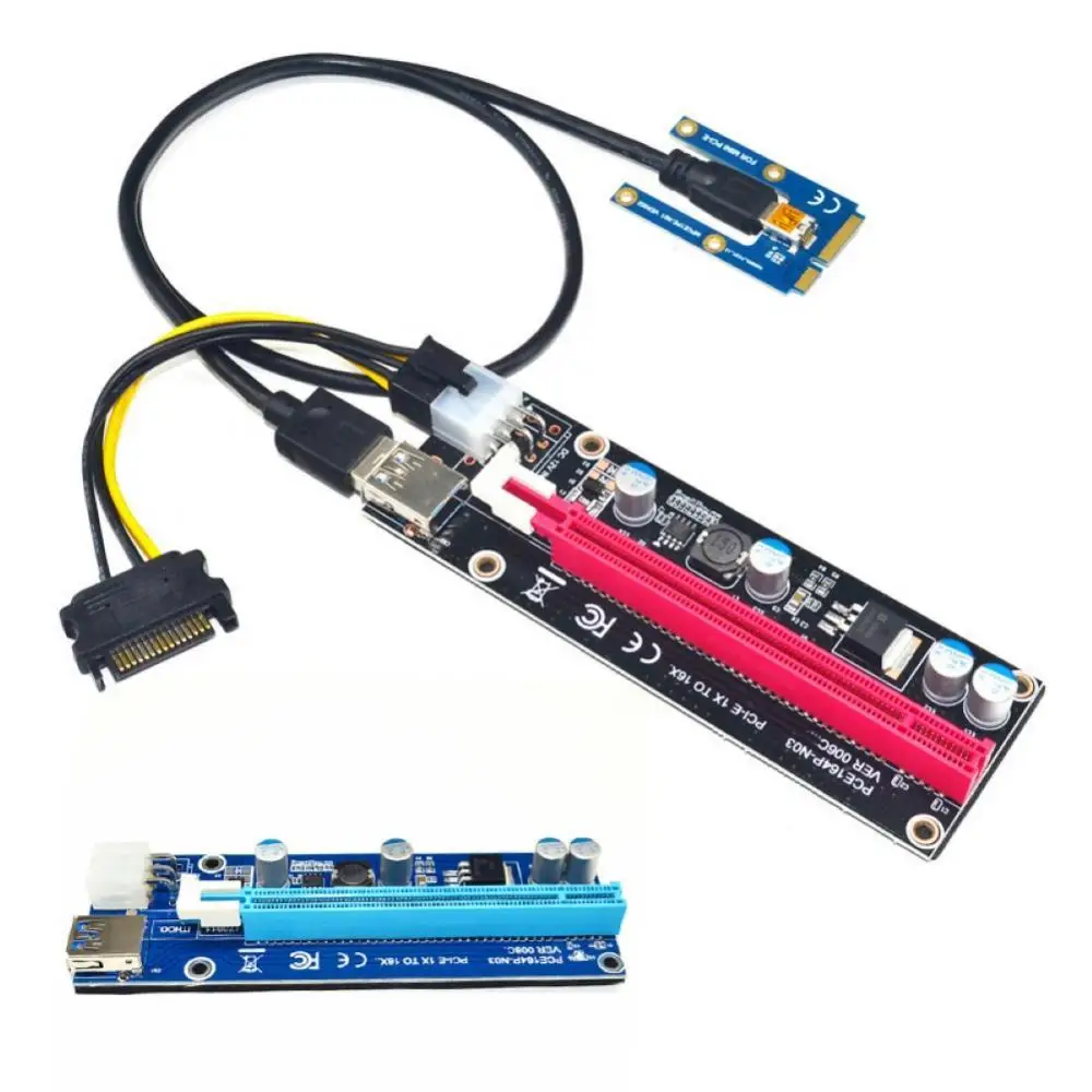 New Mini PCI-E to PCI-E x16 Riser External Graphics Card Extender + 60 USB cable for Laptop for BTC Miner
New Mini PCI-E to PCI-E x16 Riser External Graphics Card Extender + 60 USB cable for Laptop for BTC Miner