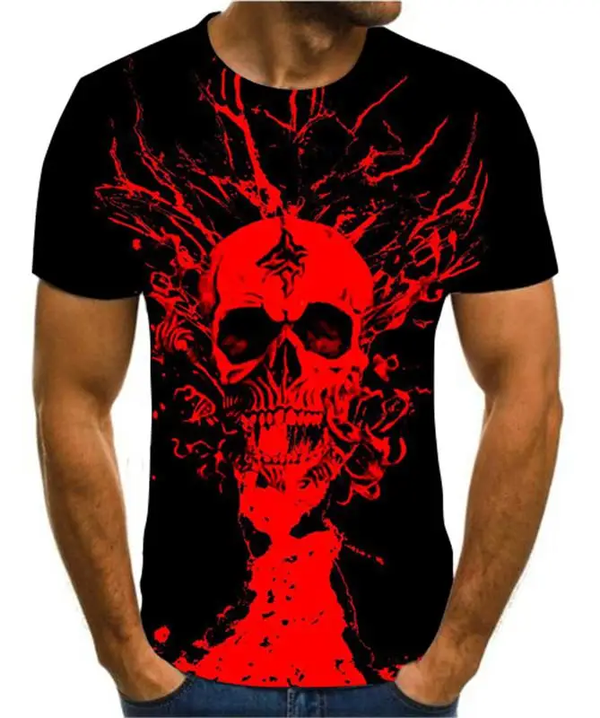 Summer Men's T-shirt 3D Printing T-shirt Summer Men's Skull Black Short Sleeve Crew Neck Top
Summer Men's T-shirt 3D Printing T-shirt Summer Men's Skull Black Short Sleeve Crew Neck Top