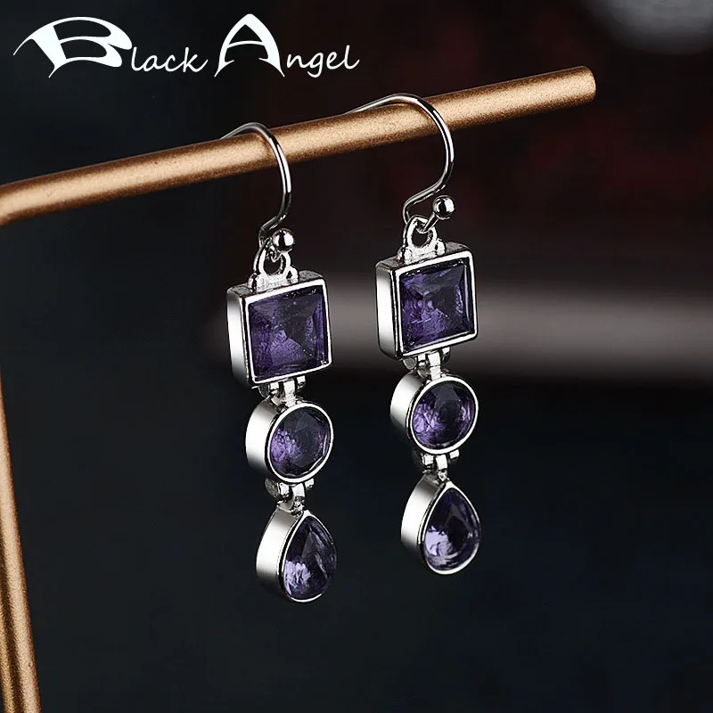 BLACK ANGEL Elegant Lavender Amethyst Gemstone 925 Sterling Silver Hook Dangle Earrings For Women Fine Jewelry Wholesale
BLACK ANGEL Elegant Lavender Amethyst Gemstone 925 Sterling Silver Hook Dangle Earrings For Women Fine Jewelry Wholesale