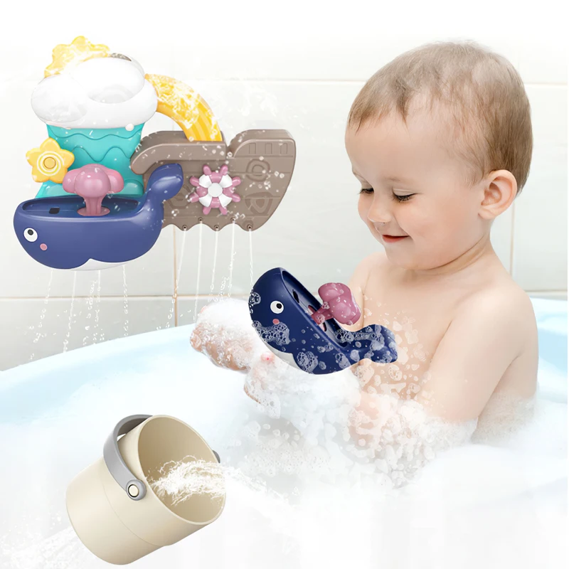 Detachable Baby Bath Toys Whale Cloud Ship Water Spray Toy Baby with Water Bucket for Baby Toddler Bathing
Detachable Baby Bath Toys Whale Cloud Ship Water Spray Toy Baby with Water Bucket for Baby Toddler Bathing