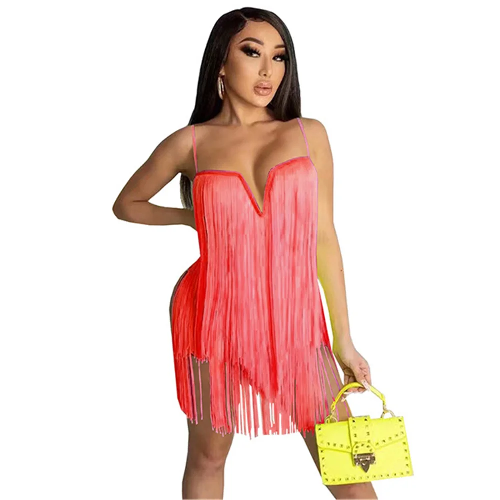 RStylish 2021 Summer Dresses Casual Sexy Solid Color Club Tassel Dress Women Spaghetti Straps V Neck Bodycon Elegant Mini Dress
RStylish 2021 Summer Dresses Casual Sexy Solid Color Club Tassel Dress Women Spaghetti Straps V Neck Bodycon Elegant Mini Dress