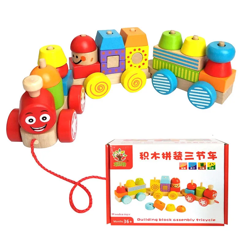 Baby Early Educational Learning Toys Children Wooden Blocks Colorful Assembling Three Small Train Building Wood Toy
Baby Early Educational Learning Toys Children Wooden Blocks Colorful Assembling Three Small Train Building Wood Toy