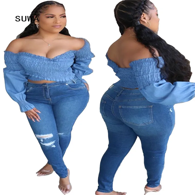 S-3XL Hot recommend style spring blue long sleeve elastic streetwear women tops 2020 sweet lady v neck bare shoulder crop tees
S-3XL Hot recommend style spring blue long sleeve elastic streetwear women tops 2020 sweet lady v neck bare shoulder crop tees