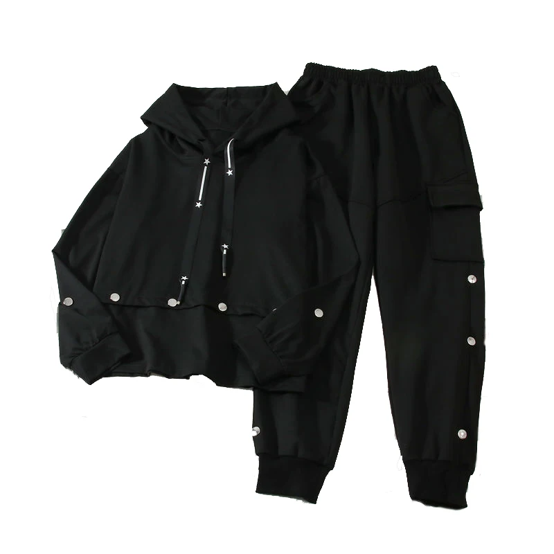 Unisex Cargo Pants Rivet Harajuku Pockets Hoodies+Trousers High Waist Joggers Women Hip-hop Punk Black Harem Pants Streetwear
Unisex Cargo Pants Rivet Harajuku Pockets Hoodies+Trousers High Waist Joggers Women Hip-hop Punk Black Harem Pants Streetwear
