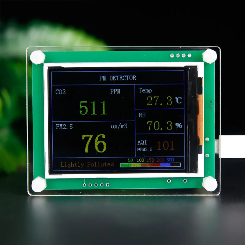 2 8 "LCD углекислый CO2 Крытый автомобиль инертный прочный PM1.0 PM2.5 PM10 тестовый er