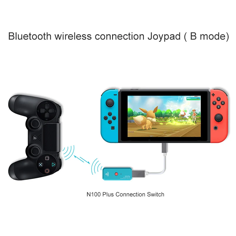 N100Plus адаптер с беспроводной ручкой для переключателя PS4 Консоль USB контроллер